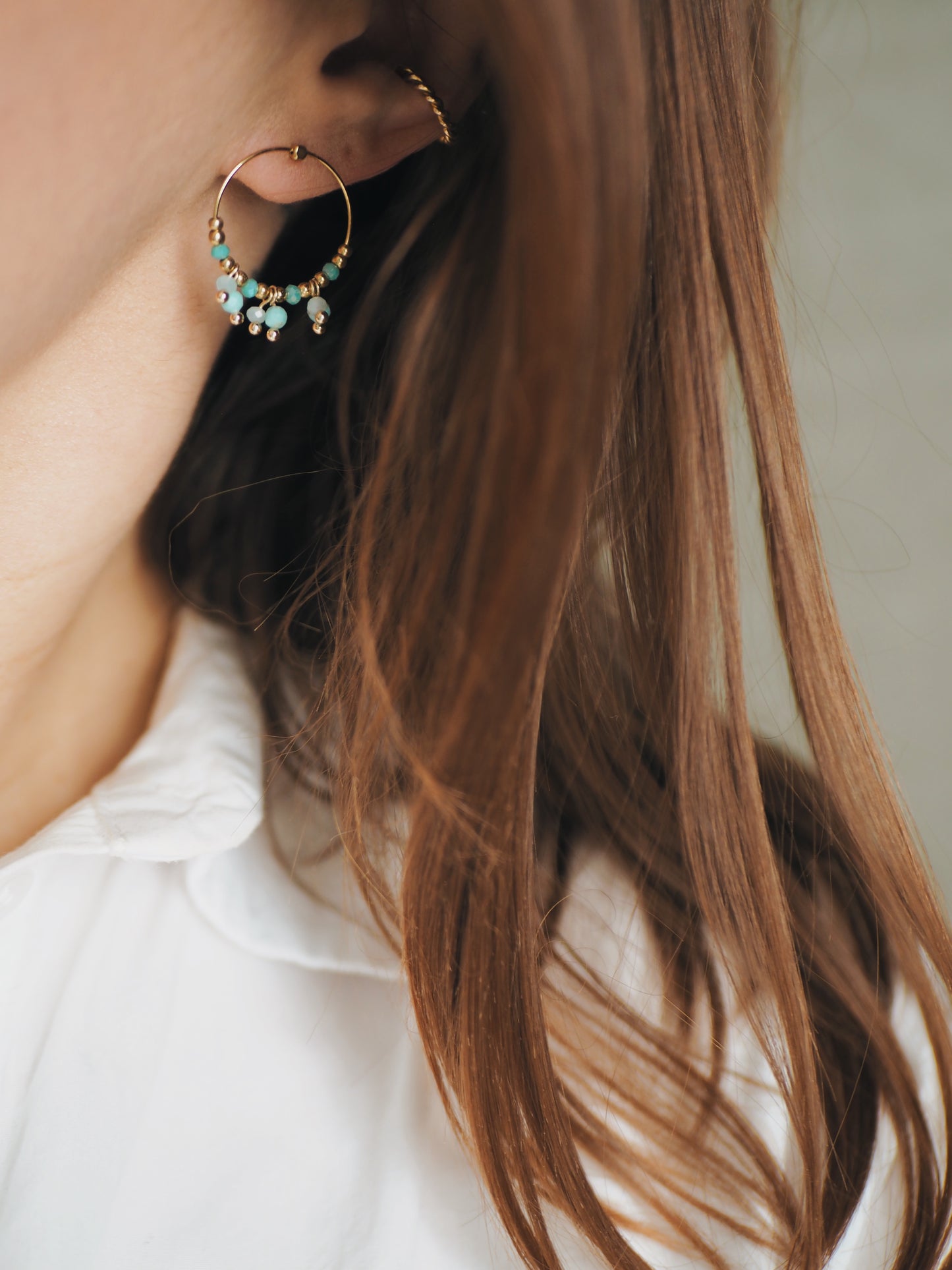 Boucles d'oreille créoles Lola bleues