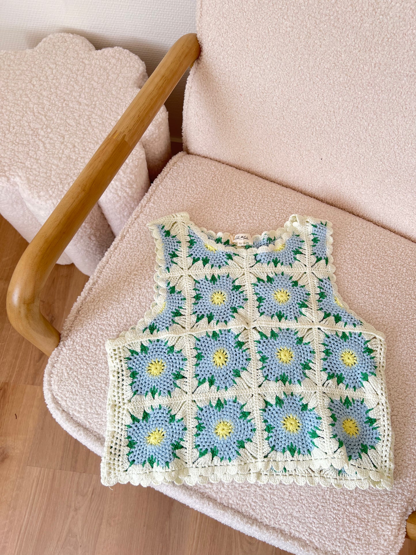 Top en crochet Livia bleu