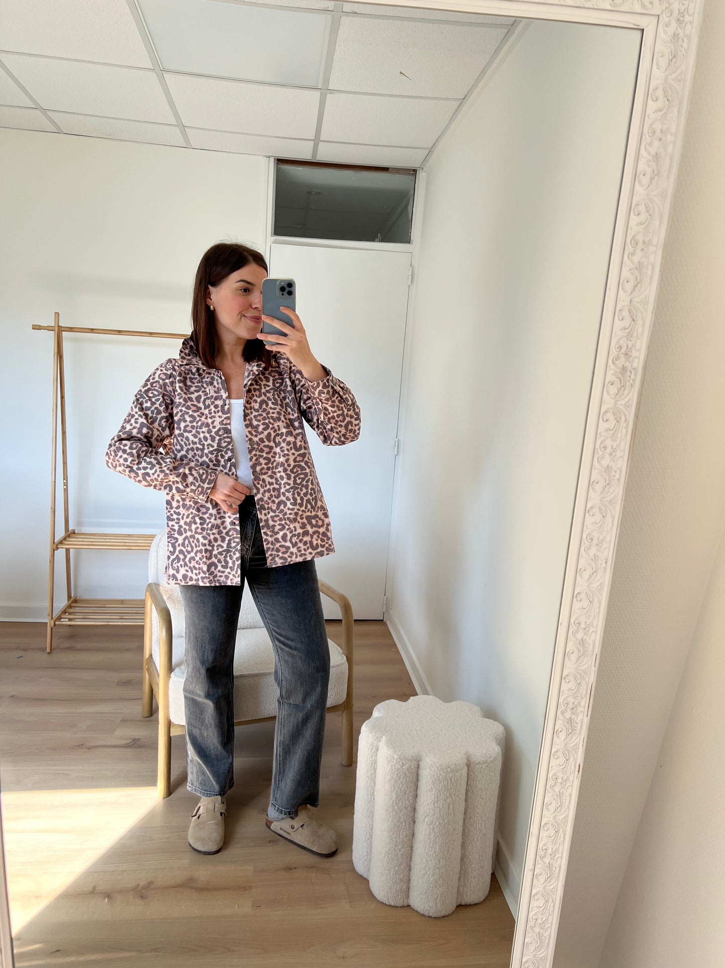 Veste en jean Céleste Léopard