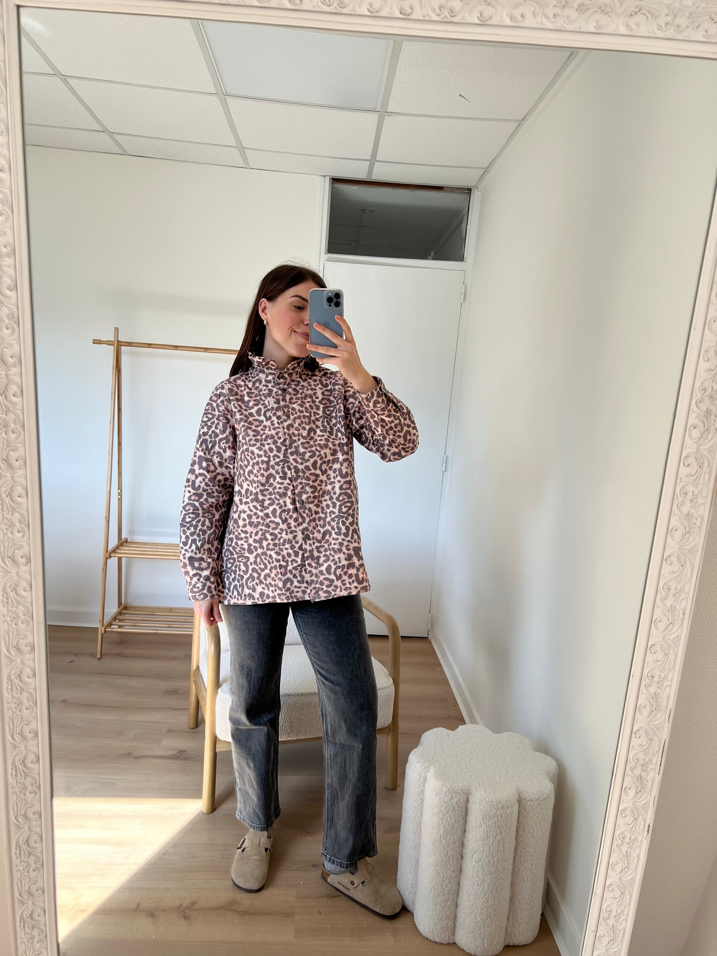 Veste en jean Céleste Léopard