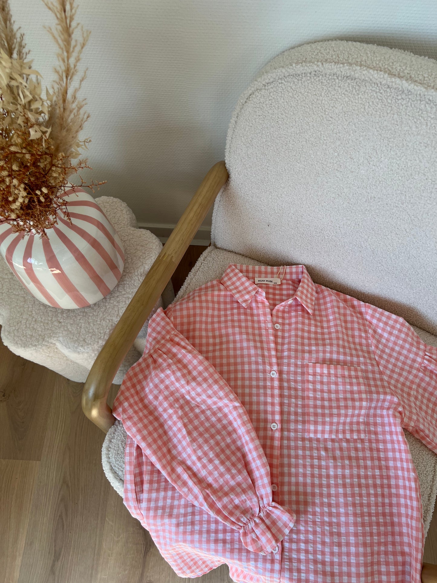 Chemise vichy rose Clara