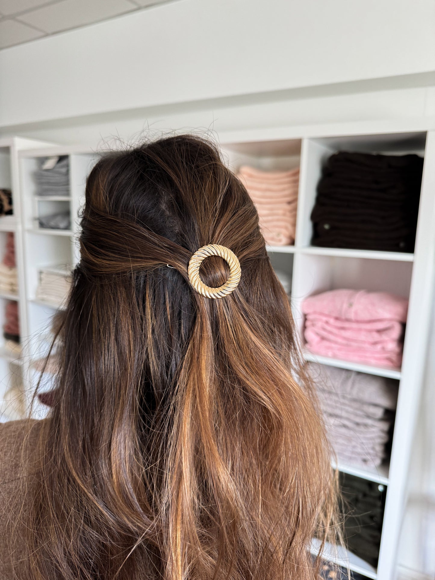 Barrette pour cheveux - Rond doré