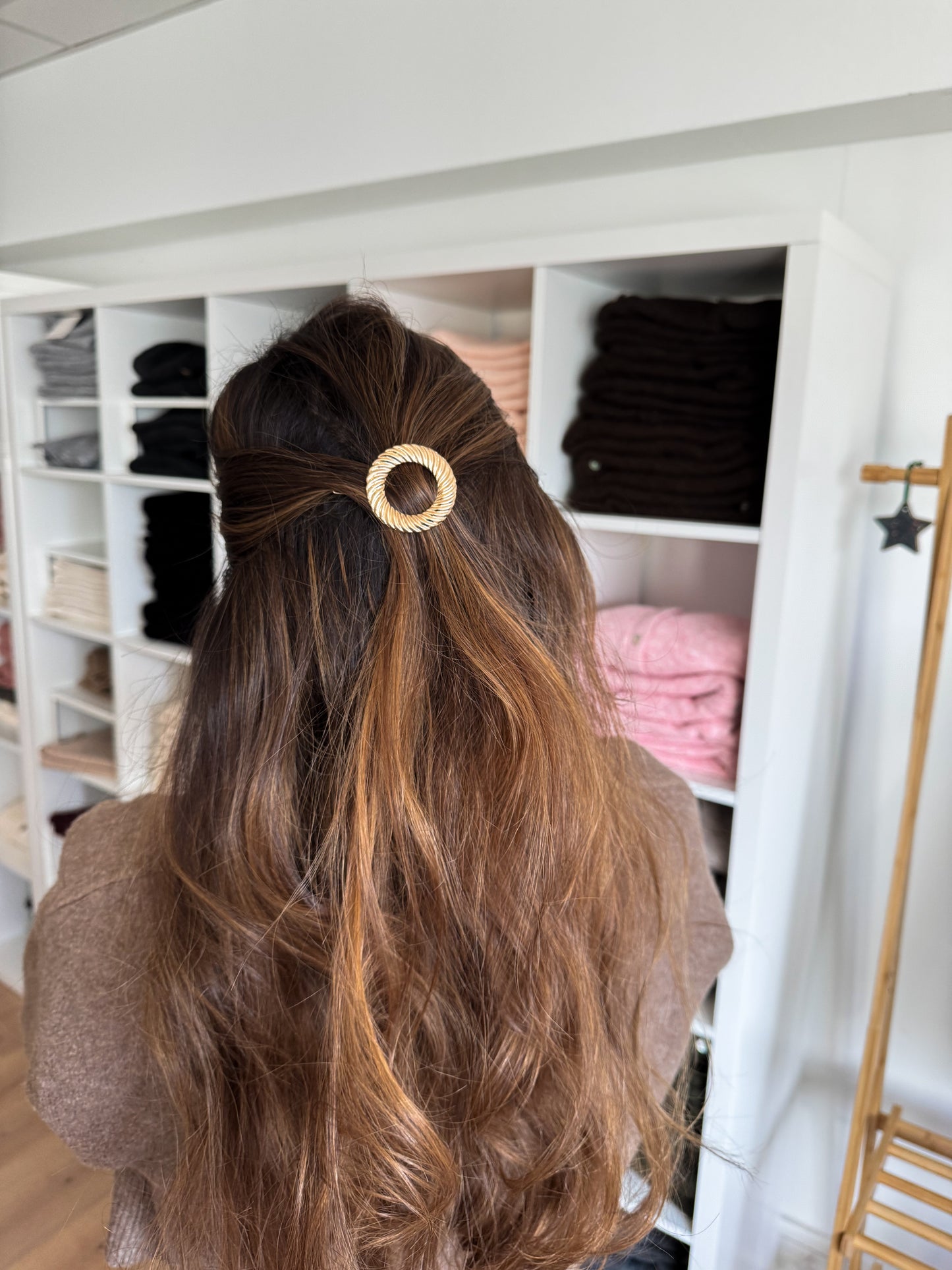 Barrette pour cheveux - Rond doré
