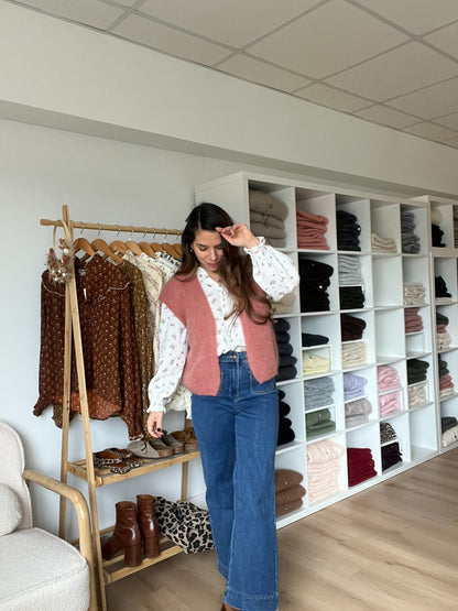 Gilet sans manches en mohair et laine Alma