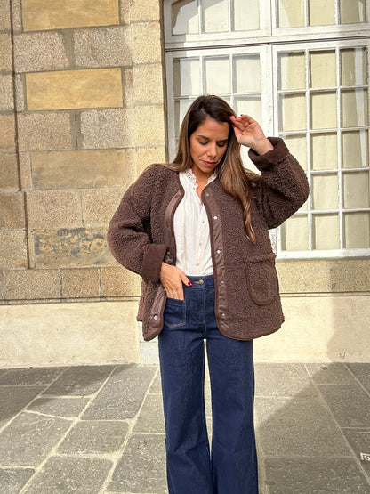 Veste moumoute Esmée marron