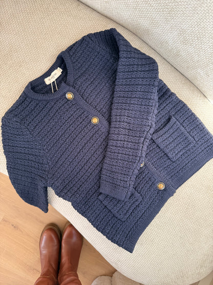 Cardigan à grosses mailles Navy