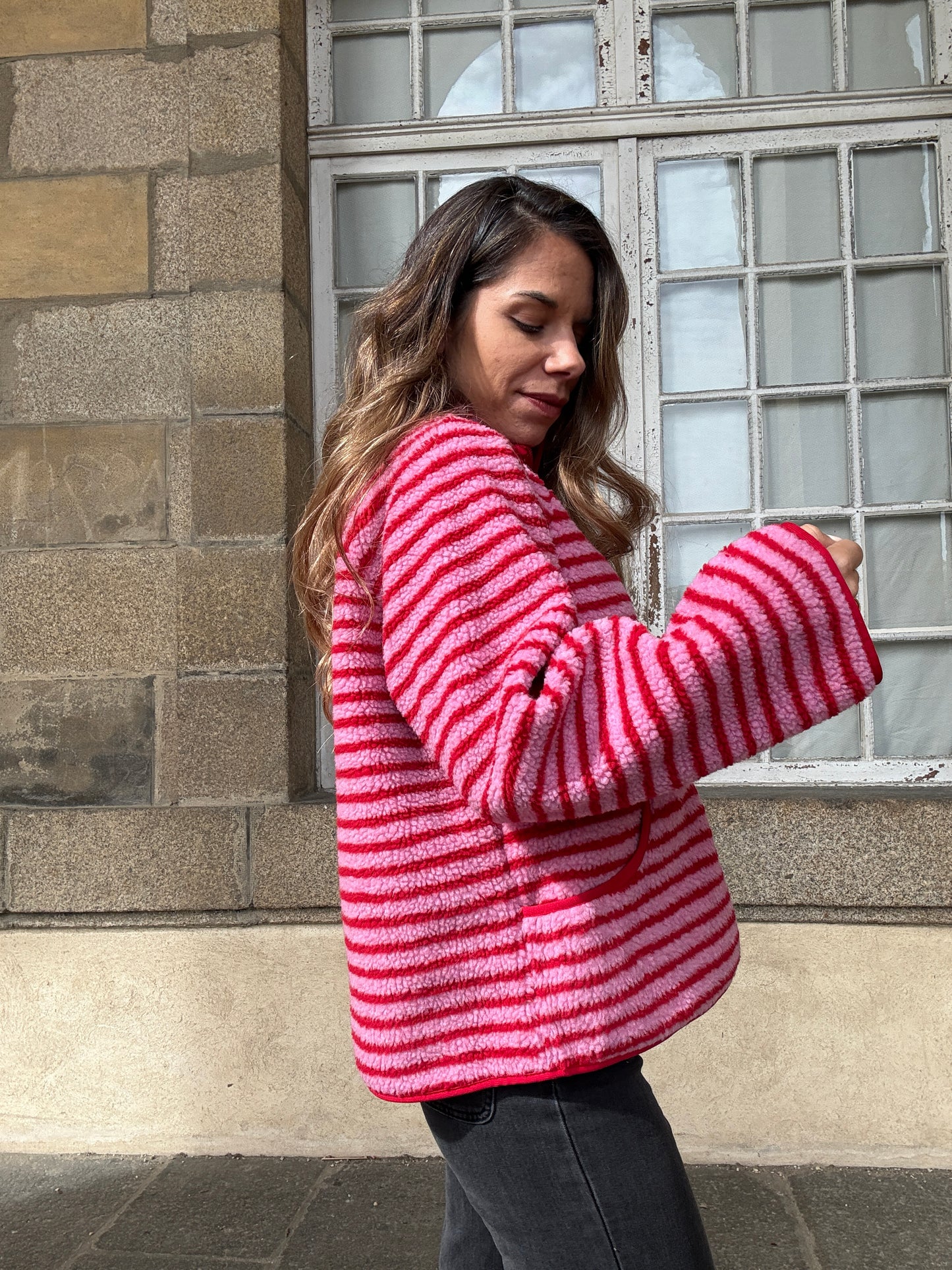 Veste polaire rayée Carmen