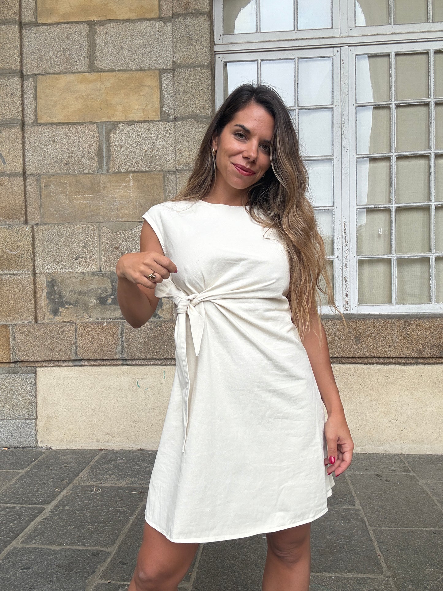 Robe courte Carlota beige