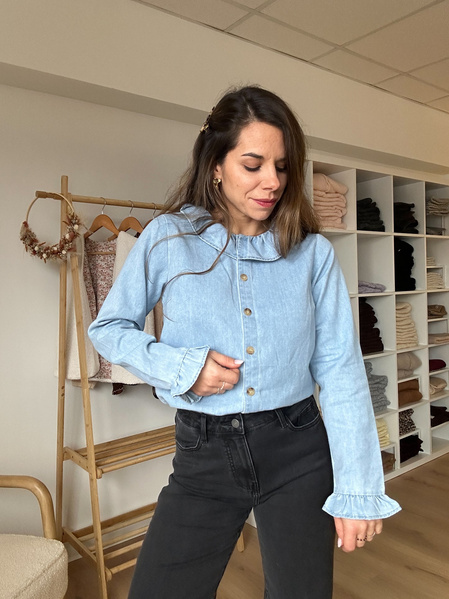 Blouse Pia denim clair