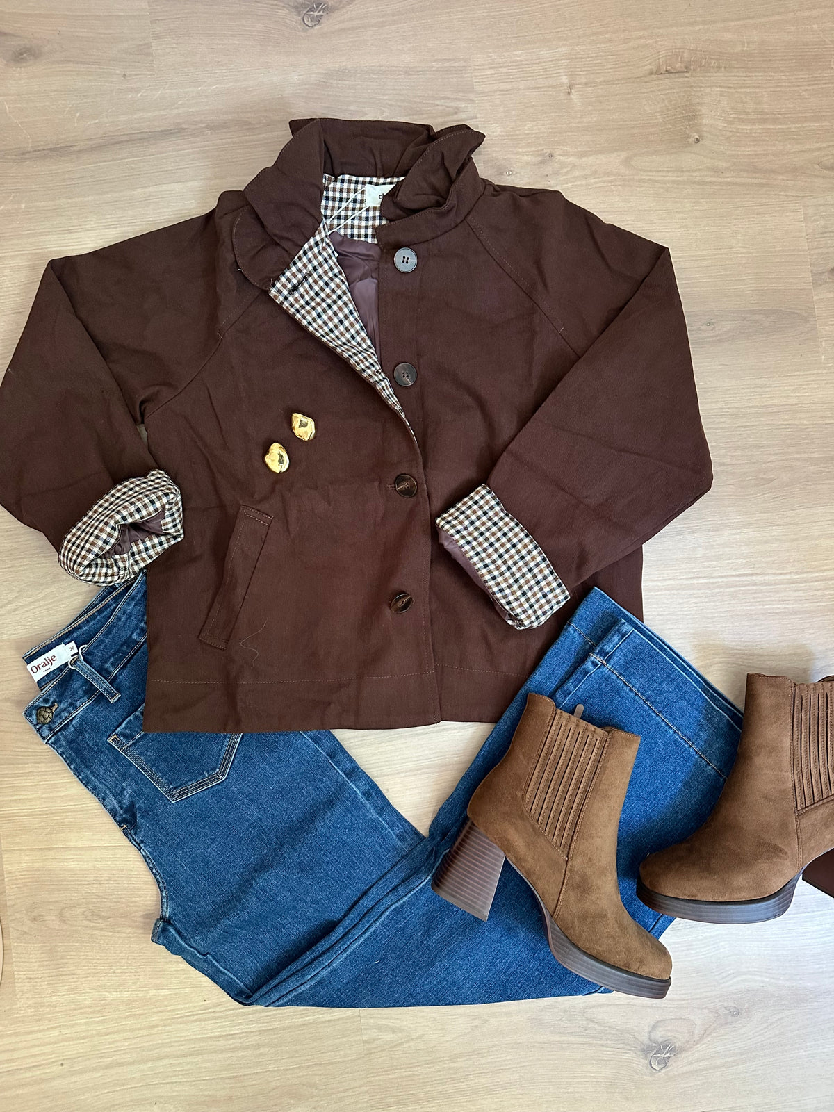Veste trench en coton Chocolat Alice