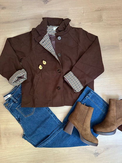 Veste trench en coton Chocolat Alice