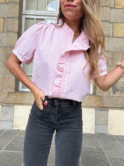 Blouse vichy Mathilde rose