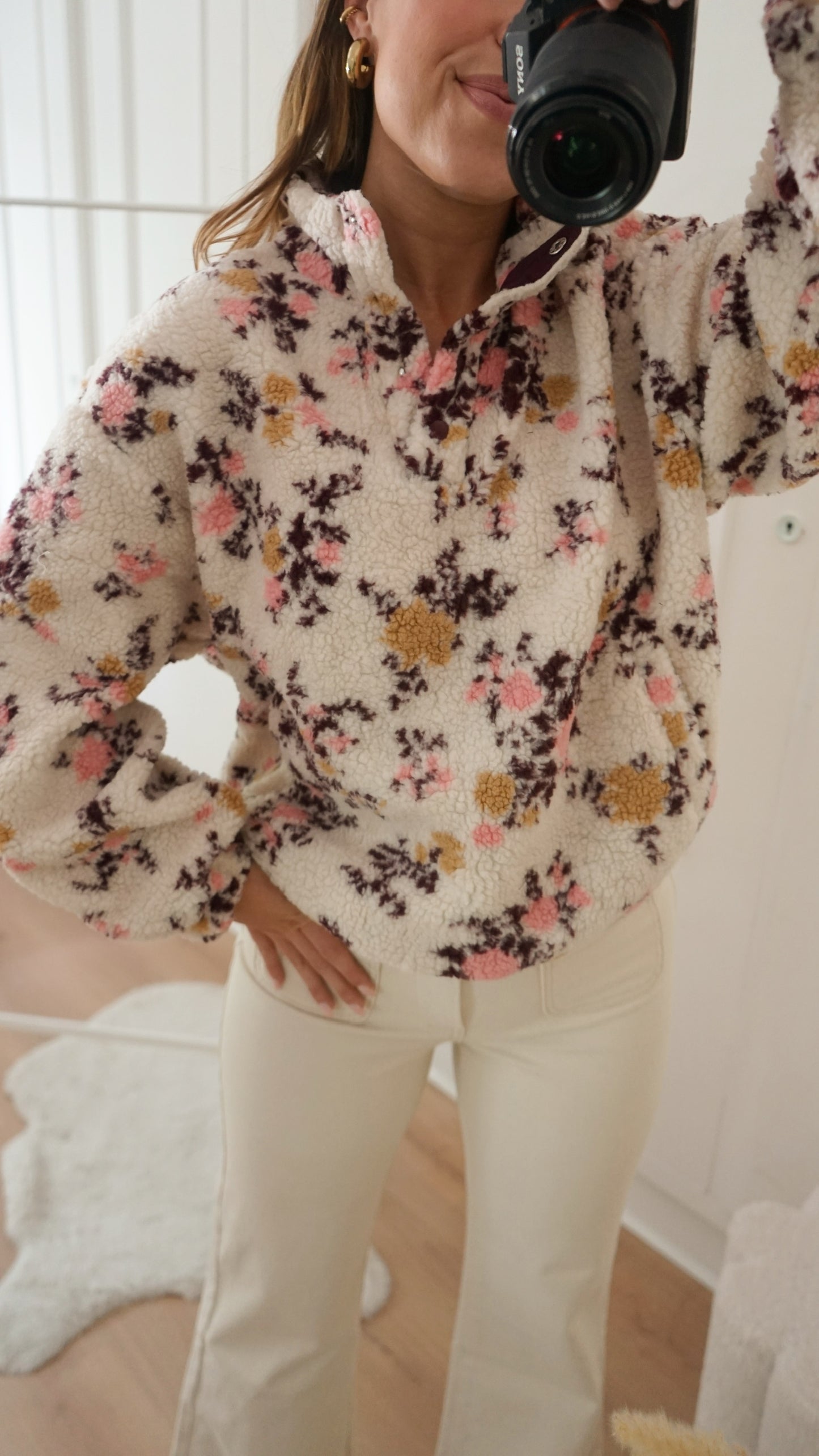 Pull moumoute fleurie Gina