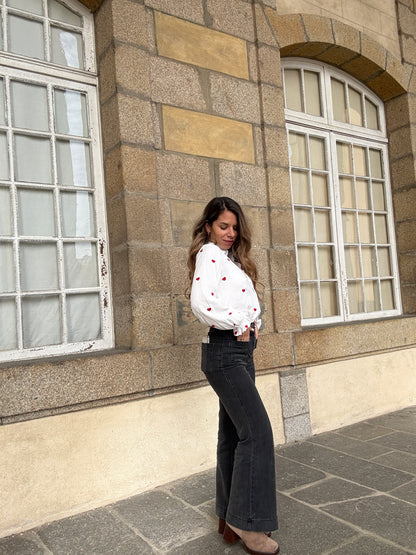 Blouse Victoire cœur en gaze de coton