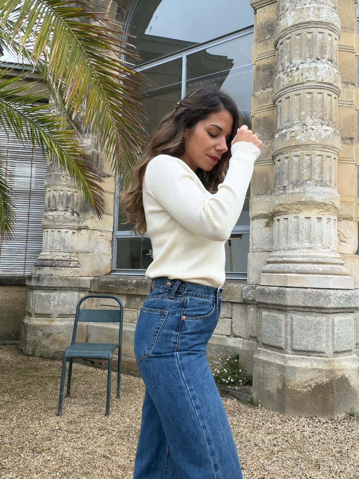Jean Noa Denim foncé avec boutons ajustables