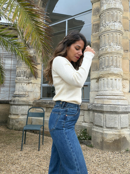 Jean Noa Denim foncé avec boutons ajustables