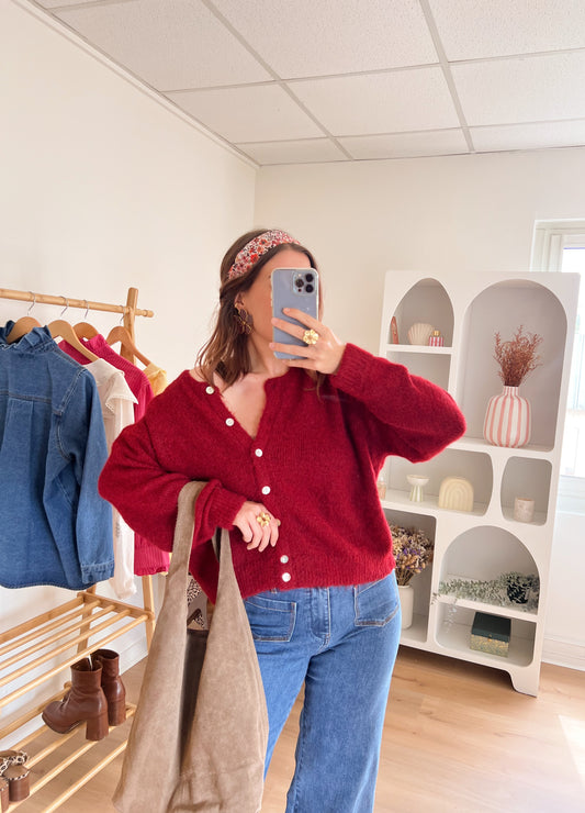 Cardigan Charlie bordeaux