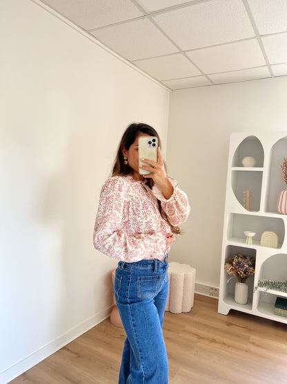 Blouse fleurie Amélia rose