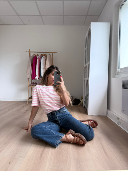 Tee-shirt rayé rose Jules