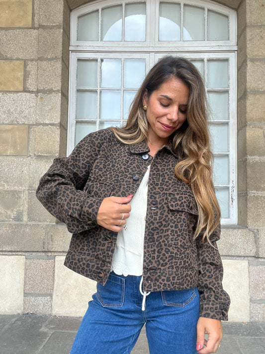 Veste léopard marron Alix