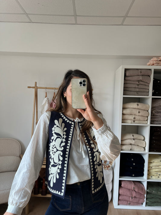 Gilet sans manches bleu marine Opaline