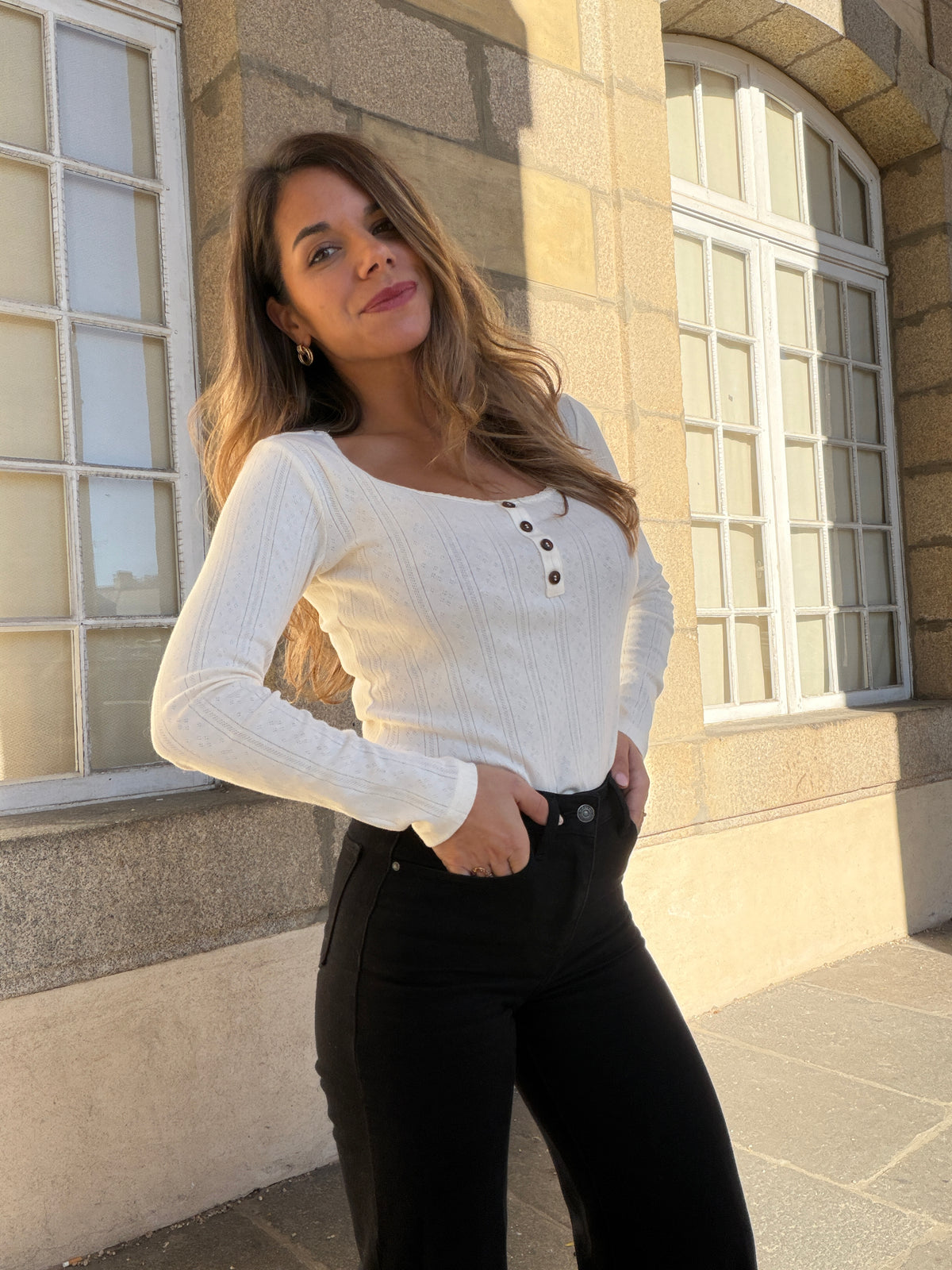 Top Cléo beige