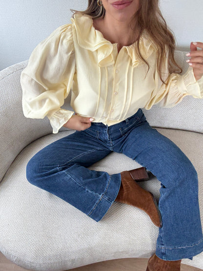 Blouse Brune jaune pâle