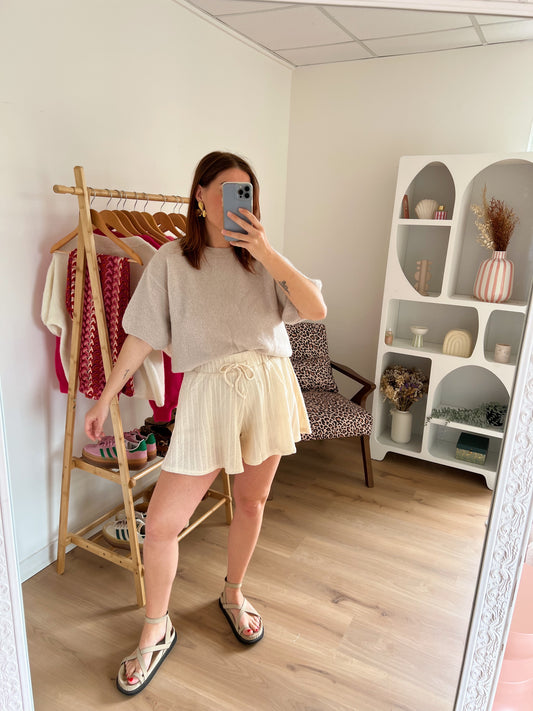Short beige en crochet  Maya