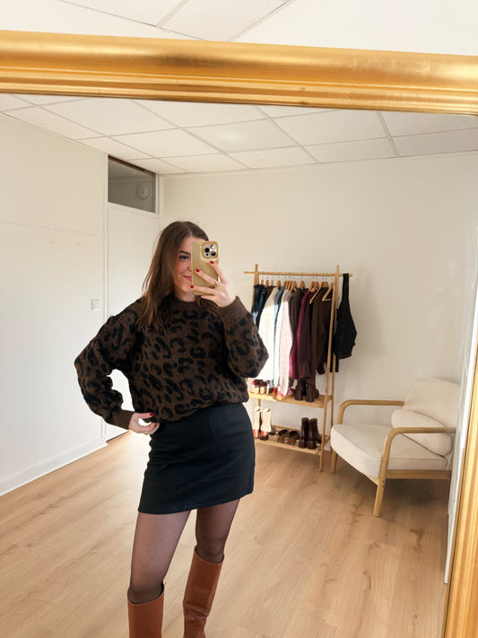 Jupe effet laine Lou noire