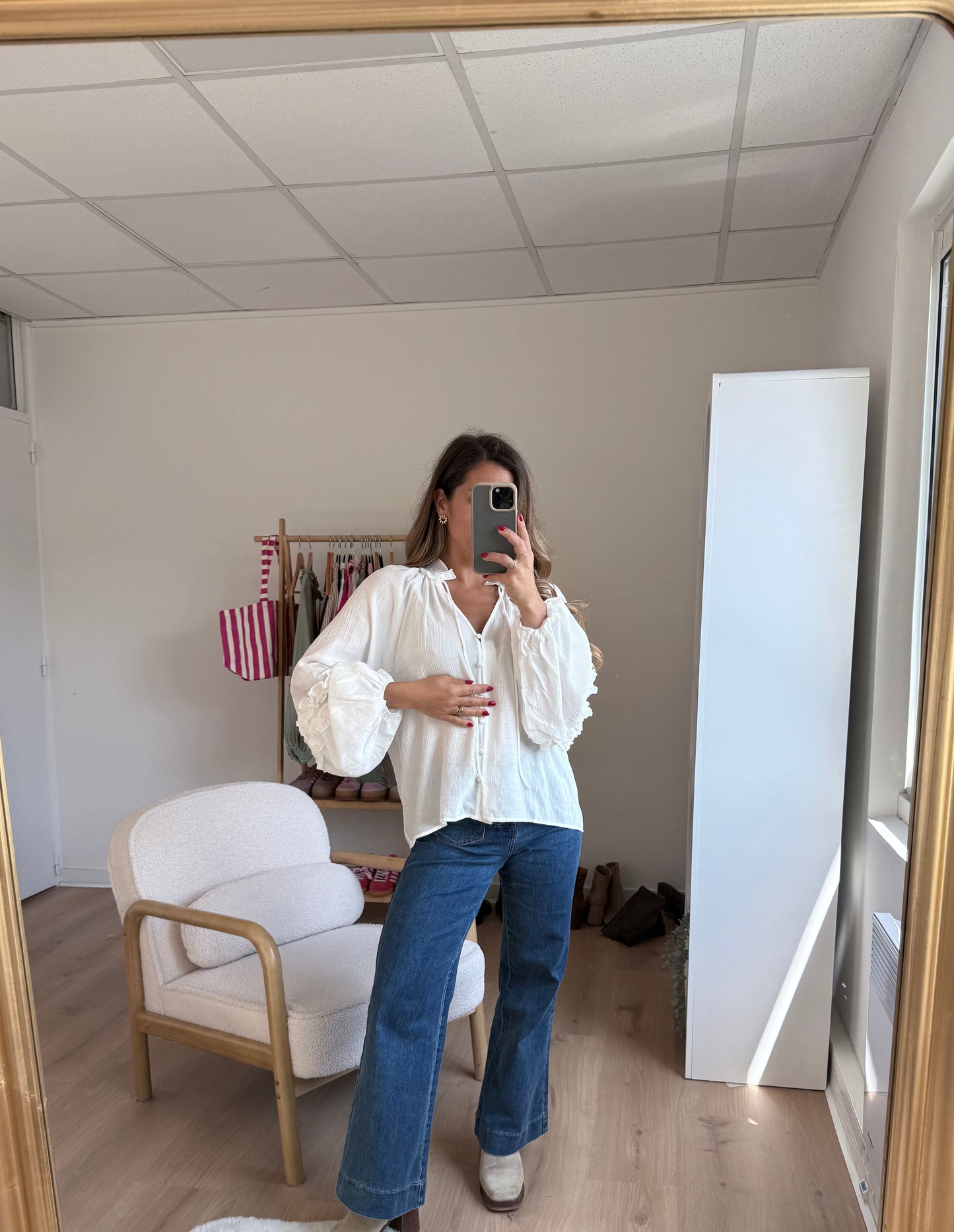 Blouse Esmée à volants écru