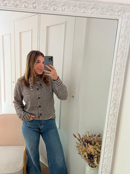 Pull rayé Eloïse chocolat