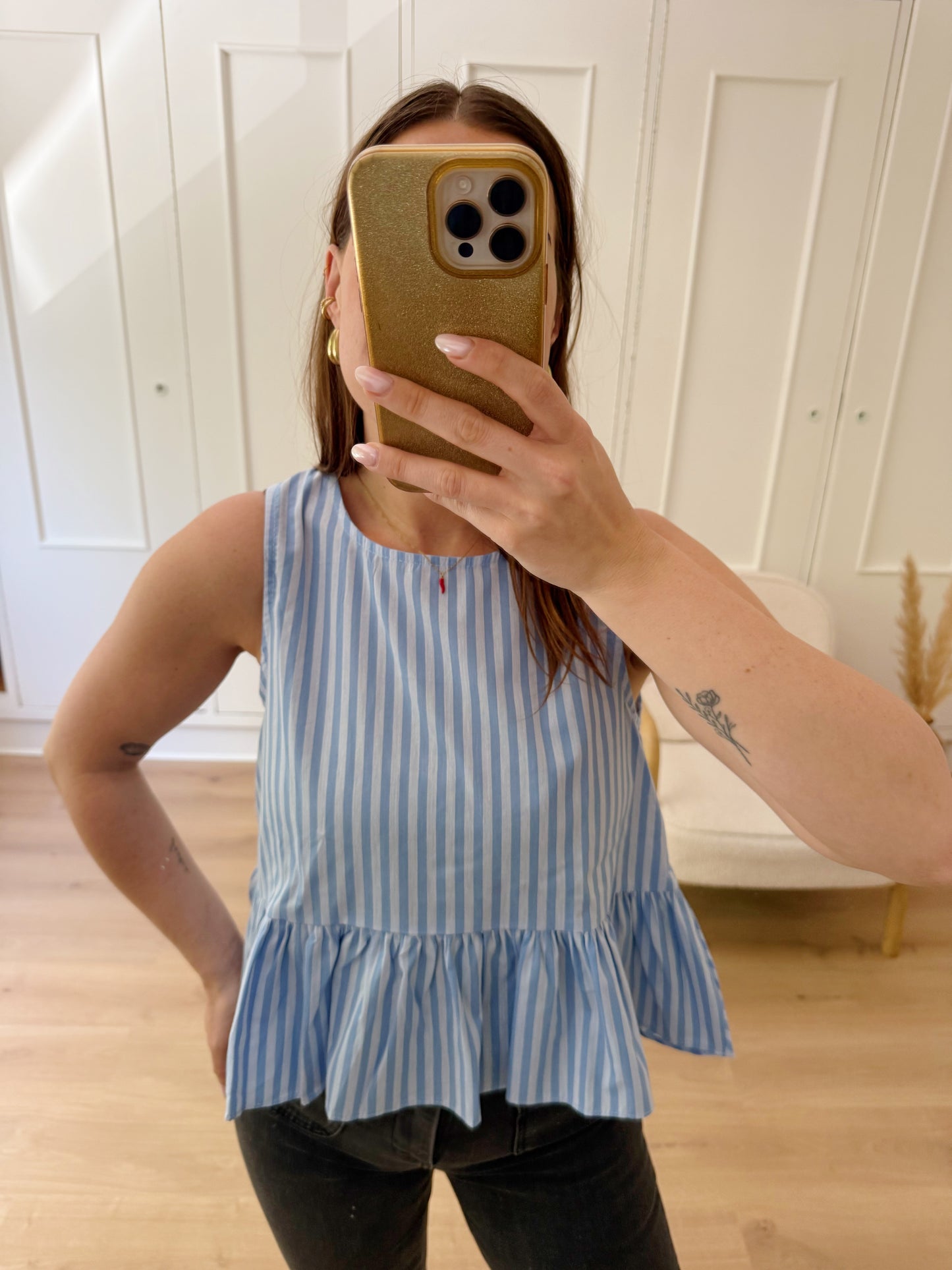 Top rayé Raquel bleu