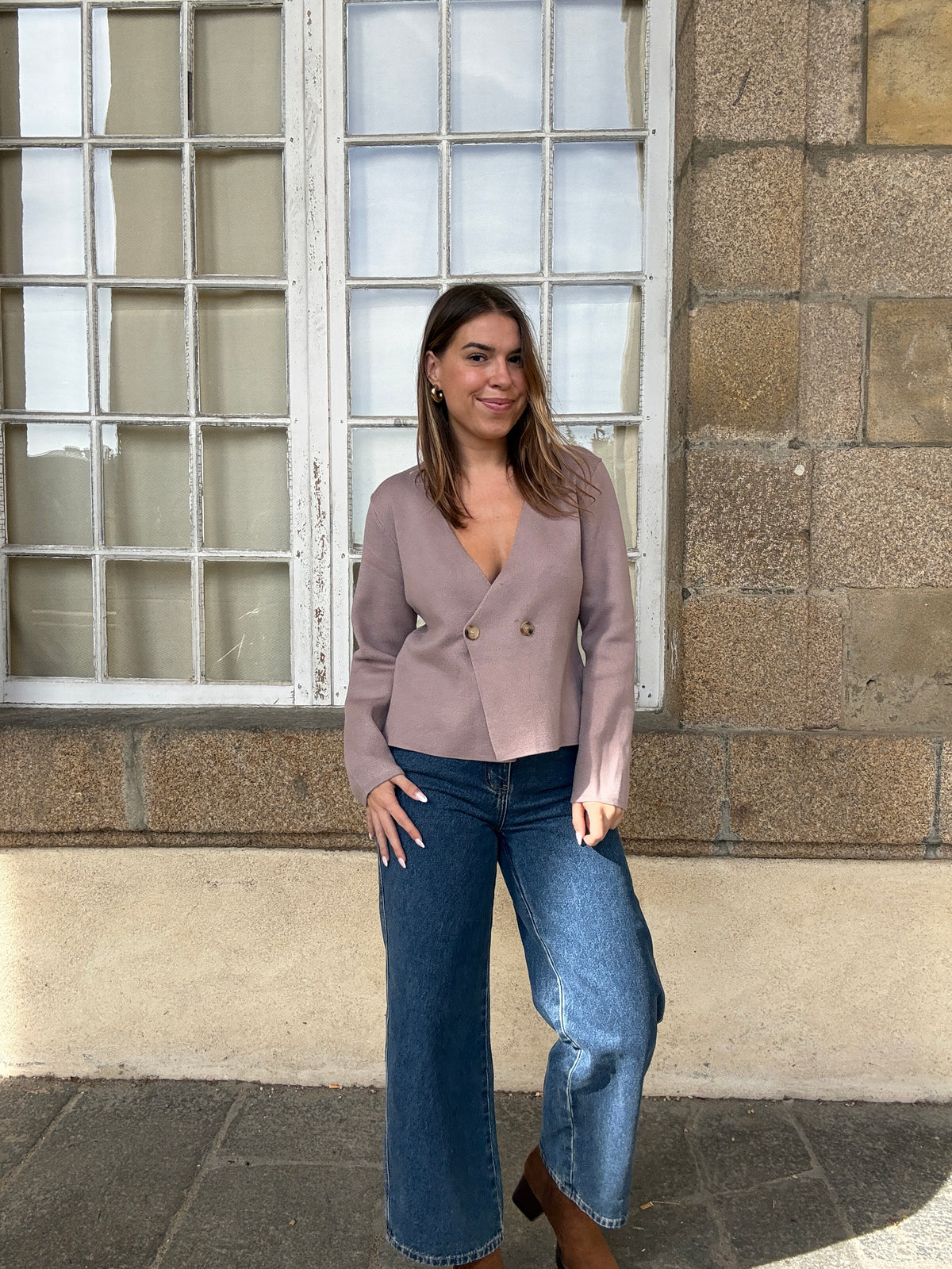 Pull en maille Amanda taupe