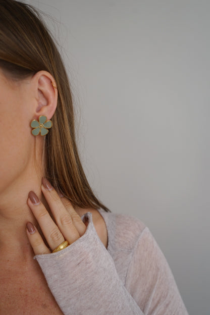Boucles d'oreille Bloomie vert d’eau