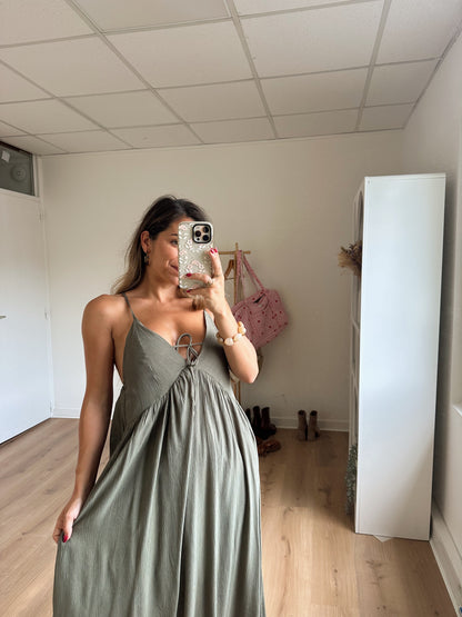 Robe longue Stella kaki