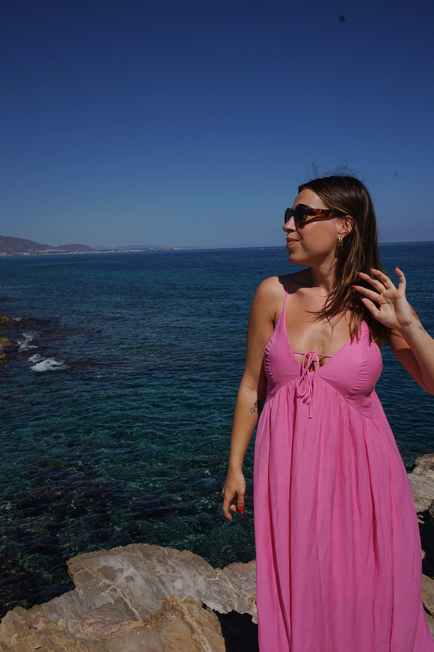 Robe longue Stella rose