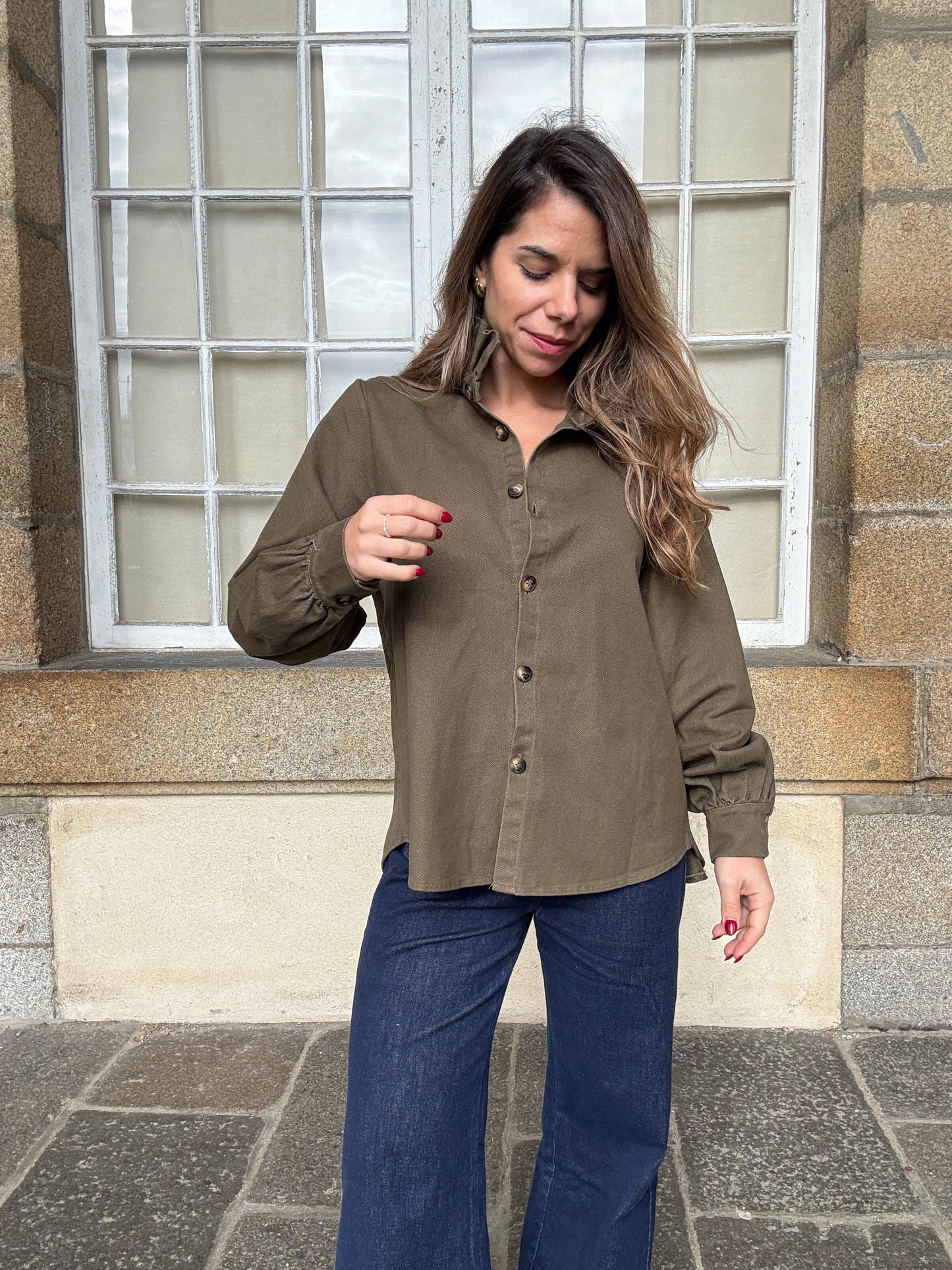 Veste en jean Céleste kaki