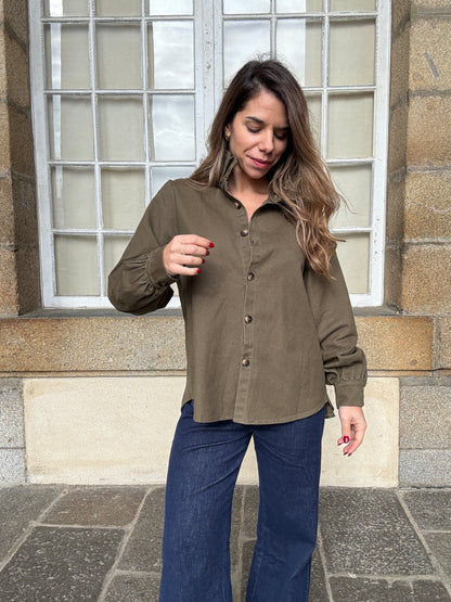 Veste en jean Céleste kaki