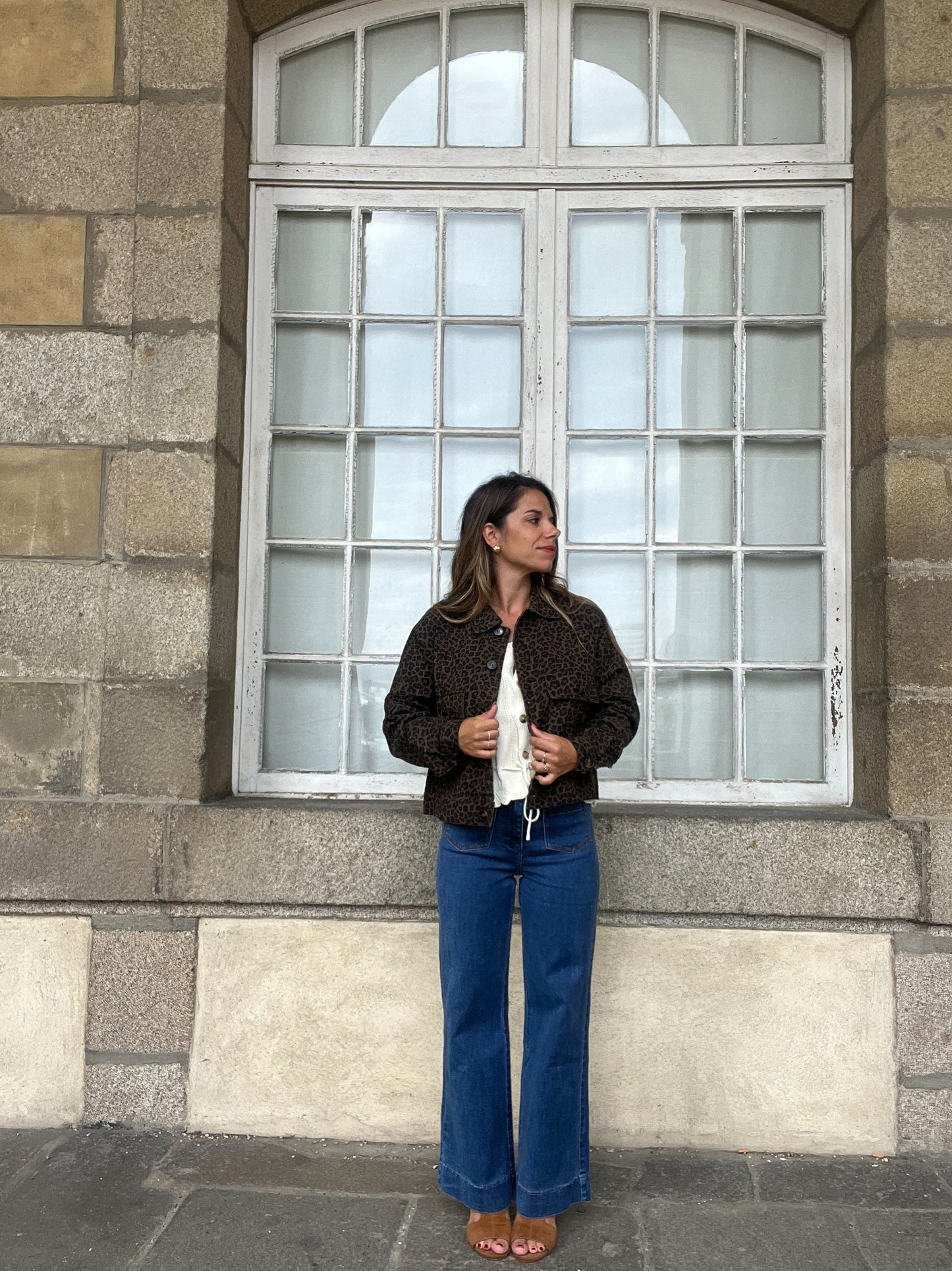 Veste léopard marron Alix