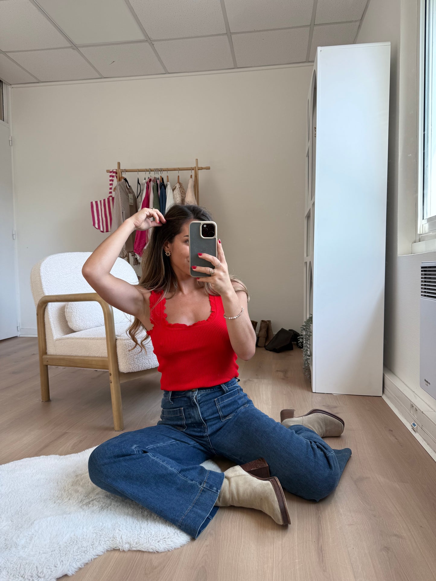 Top nora rouge