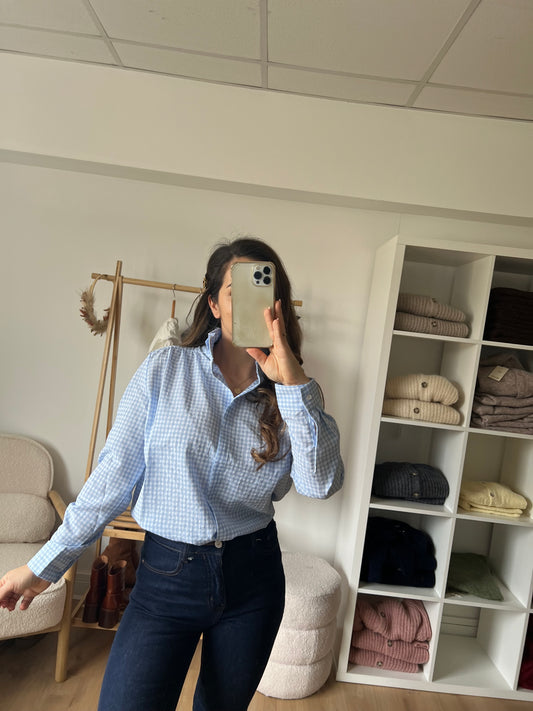 Chemise vichy bleue Albane