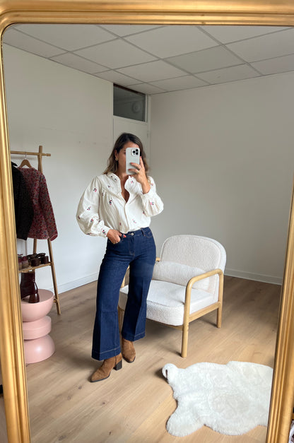 Blouse brodée fleurie Paula
