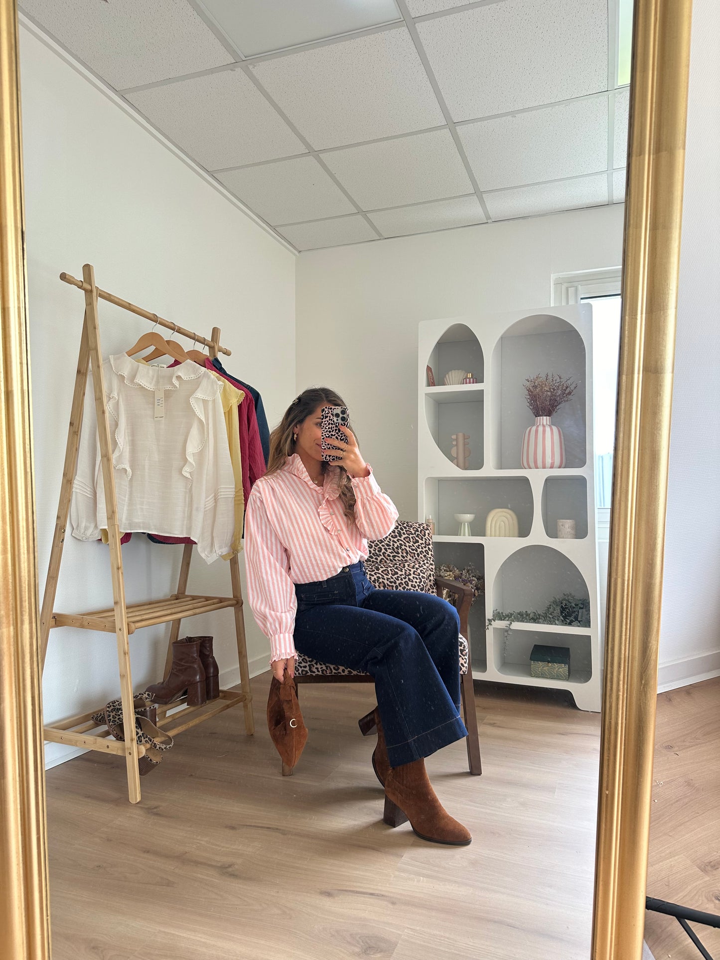 Chemise à rayures roses et blanches Rosa