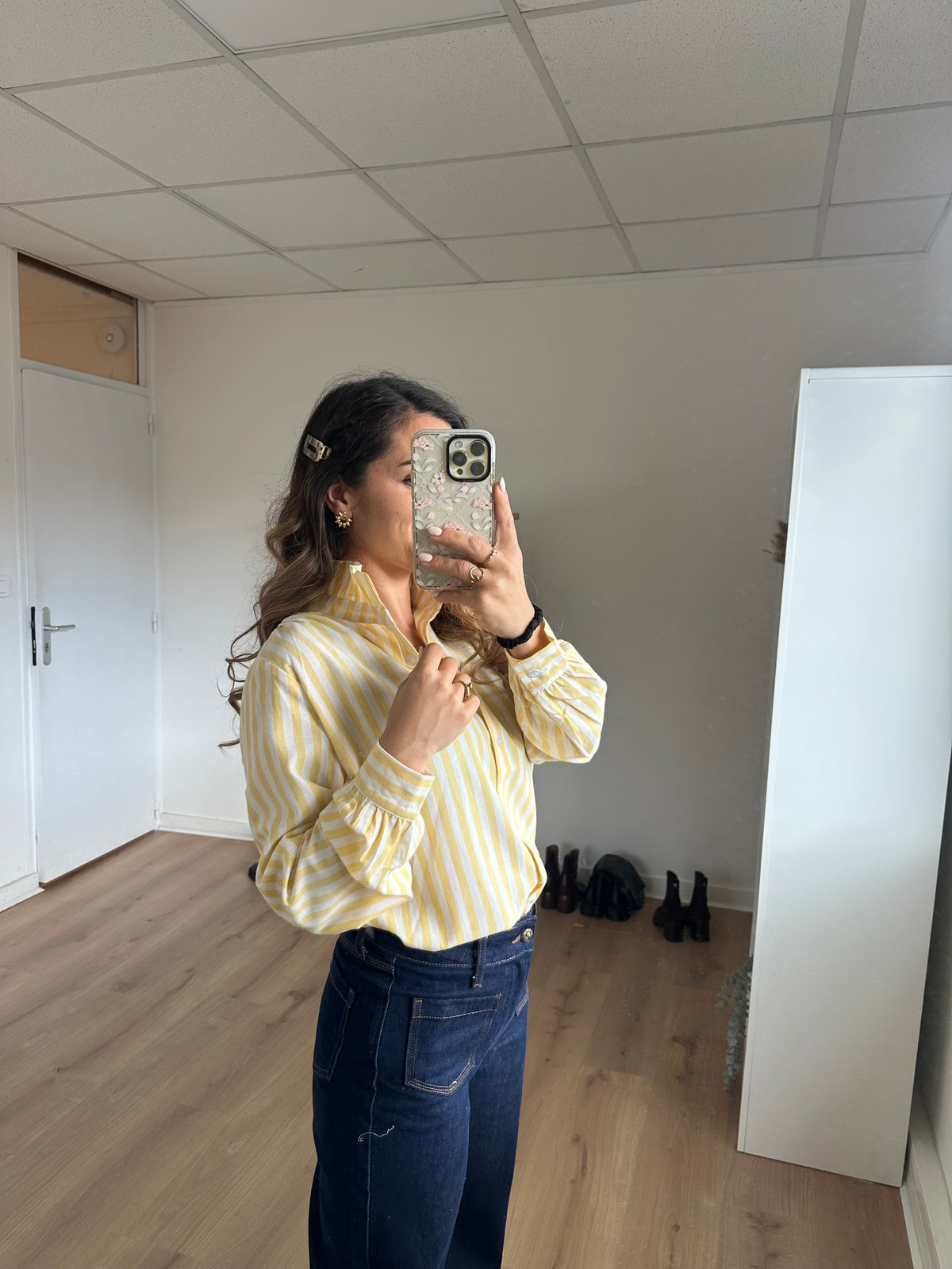Blouse à rayures Colette jaune