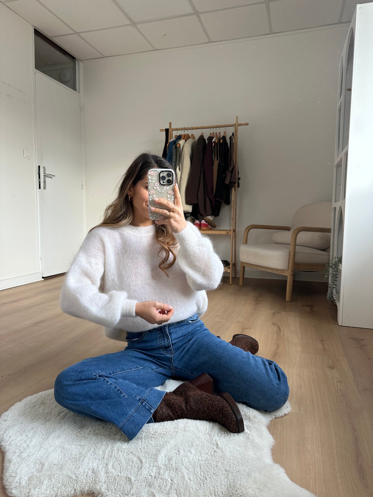 Maille en mohair et laine Gaia blanche