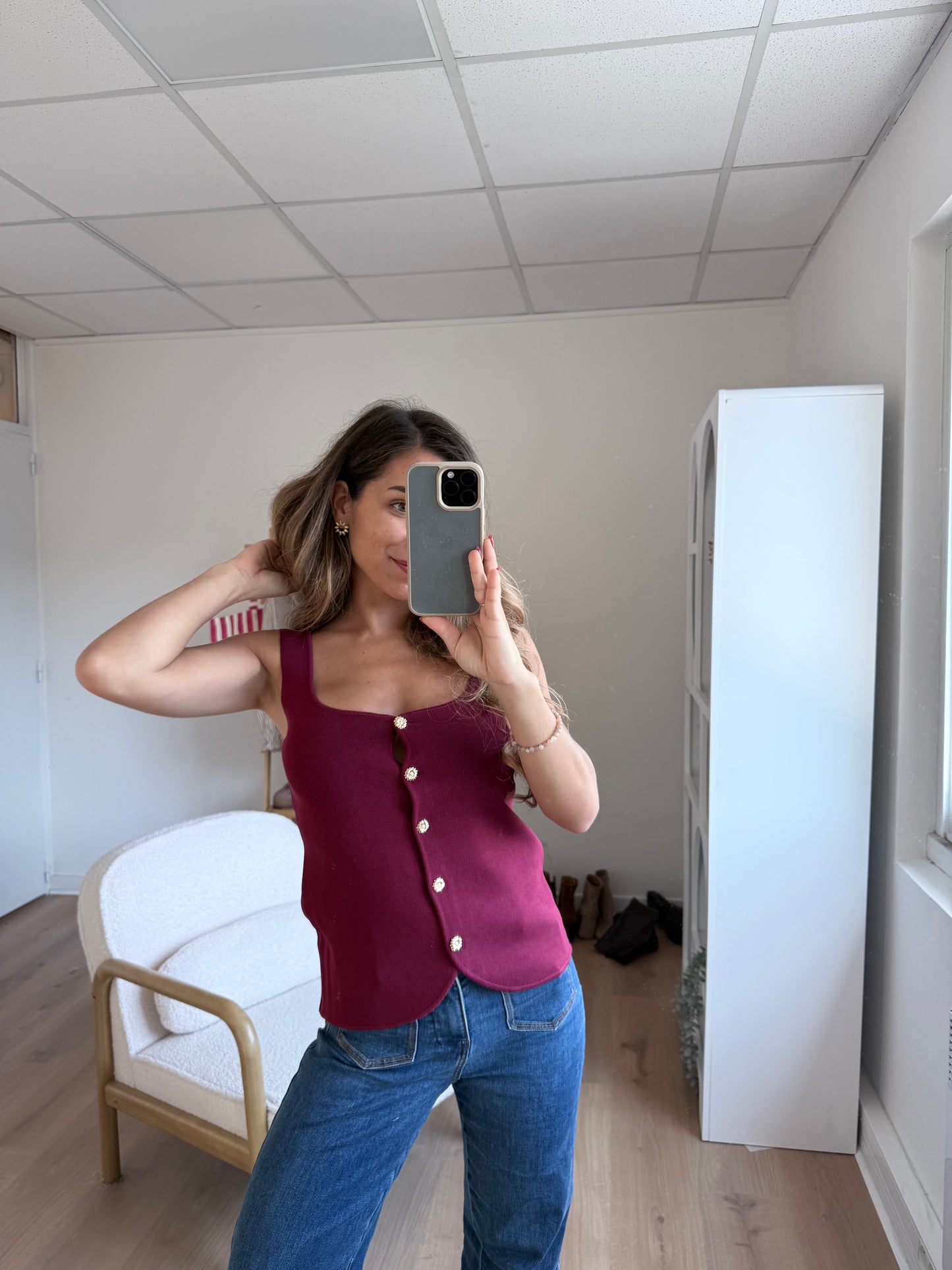 Top Ambre bordeaux