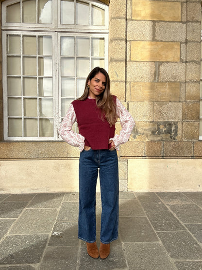 Pull sans manches Isaure Bordeaux