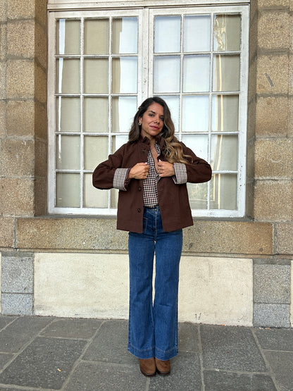 Veste trench en coton Chocolat Alice