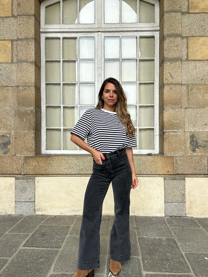 Tee-shirt rayé bleu marine Jules