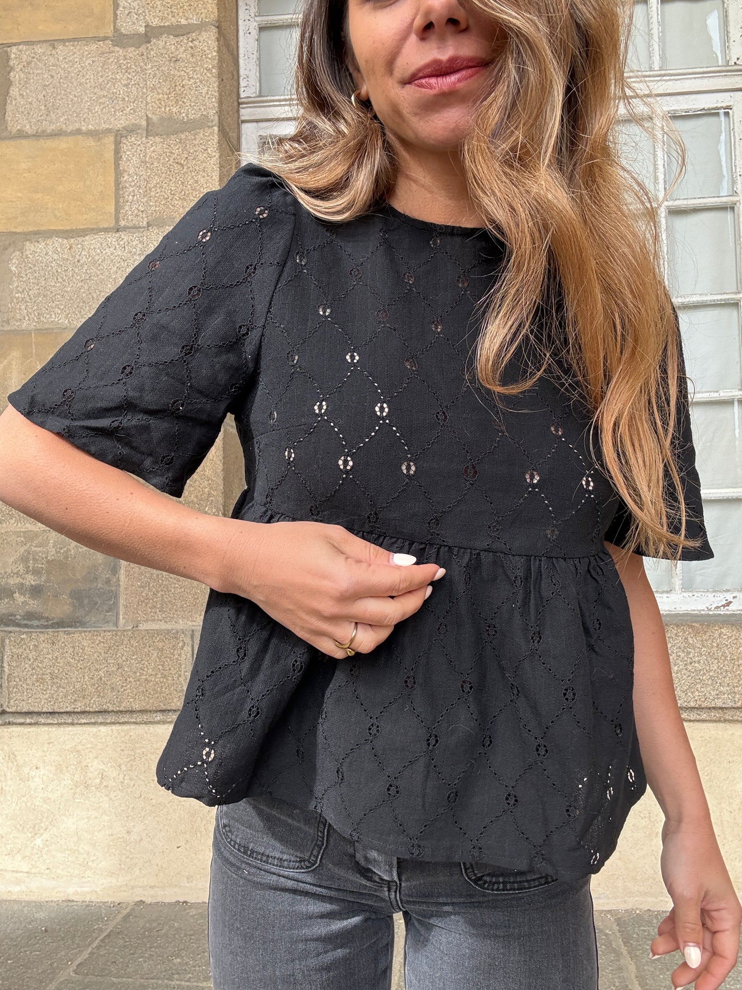Top dentelle péplum Mira